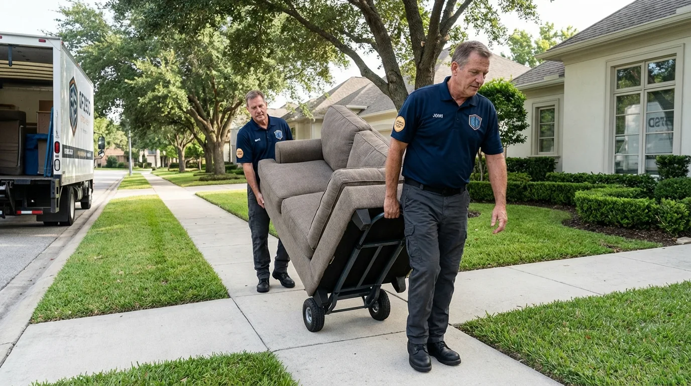 Local residential moving crew loading furniture in Greeneville, TN